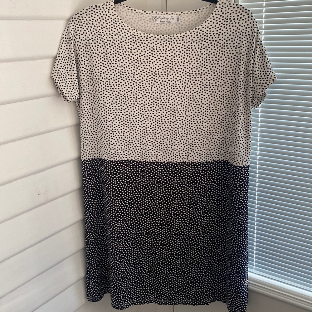 Fighting Eel Dot Patchwork Tshirt Dress - image 1